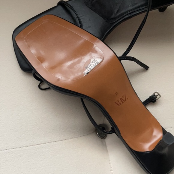 ❌SOLD❌NEW ZARA MINIMALIST HEELED LEATHER SANDALS SIZE 10(41) - Picture 10 of 11